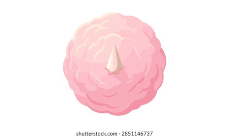 A high-quality vector illustration featuring a top-down aerial perspective of a single, vibrant pink flower blossom. The flower is centered and isolated on a clean white background, showcasing detailed petals and a natural botanical structure suitable for spring and summer themes.