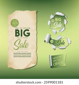 A high-quality vector illustration featuring a vibrant "Big Sale" design, perfect for promotional banners, online ads, posters, and marketing materials. 