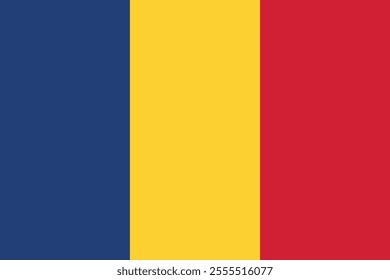 High-Quality Vector Illustration of the Flag of Romania Authentic Romanian National Flag Design. 