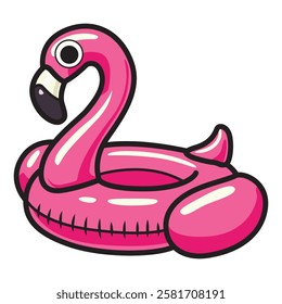 A high-quality vector illustration of a flamingo buoy, perfect for summer and beach-themed designs. 