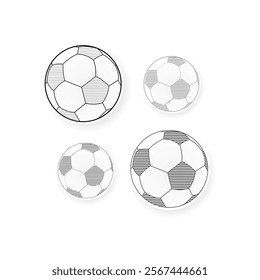 High-quality vector illustration of footballs with detailed textures and shadows, perfect for sports-themed designs.