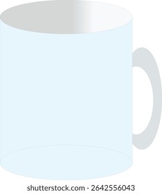 High-quality vector illustration of a glass mug with a rounded base and curved handle