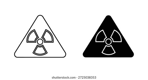 Ilustração vetorial de alta qualidade do símbolo de radiação reconhecido internacionalmente. Disponível nas versões em preto e branco para uso versátil em projetos de design.