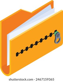 A high-quality vector illustration of an isometric zip folder.