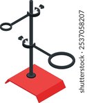 A high-quality vector illustration of a laboratory stand with two adjustable support clamps.