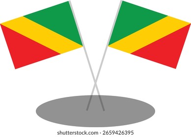 Ilustração vetorial de alta qualidade do mapa do Congo com a sobreposição da bandeira nacional. Perfeito para materiais educacionais, infográficos, apresentações