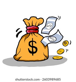 A high-quality vector illustration of money, featuring cash bills and coins. Ideal for financial themes, banking, investments, wealth, and business-related designs. Perfect for web, print, and digital