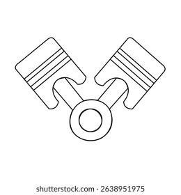 High-quality vector illustration of a motor piston. Perfect for automotive designs, mechanical engineering projects, and technical illustrations. Editable, scalable, and suitable for digital and print