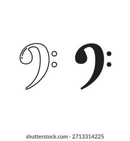 Ilustración vectorial de alta calidad de los símbolos de las notas musicales, incluyendo un cuarto de nota y una octava nota. Ideal para la educación musical, partituras y proyectos musicales.