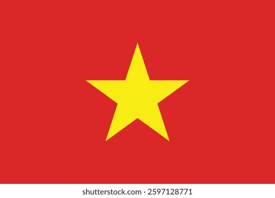 High-quality vector illustration of the national flag of Vietnam.