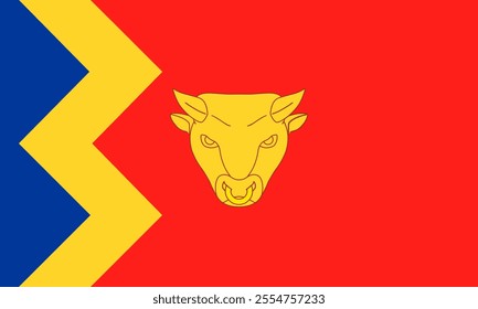 High-quality vector illustration of the official Birmingham, England flag. Perfect for civic designs, presentations, and cultural projects, highlighting Birmingham's rich heritage