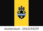 High-quality vector illustration of the official flag of Pittsburgh, Pennsylvania. Ideal for civic designs, presentations, and cultural projects, highlighting Pittsburgh