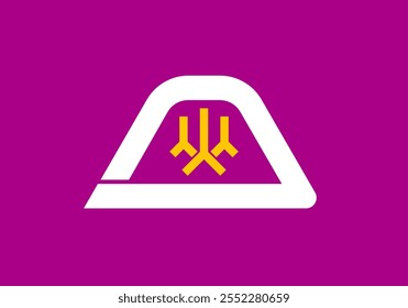 High-quality vector illustration of the official flag of Yamanashi Prefecture, Japan. Featuring iconic Mount Fuji and grape motifs, perfect for design projects related to Japan and wine culture