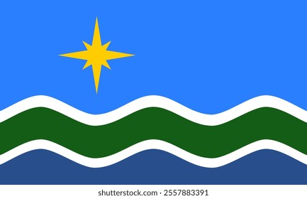 High-quality vector illustration of the official flag of Duluth, Minnesota. Ideal for civic designs, presentations, and cultural projects, highlighting Duluth's rich heritage