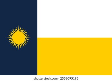 High-quality vector illustration of the official flag of Sunnyvale, Texas. Ideal for civic designs, presentations, and cultural projects, highlighting Sunnyvale's rich heritage