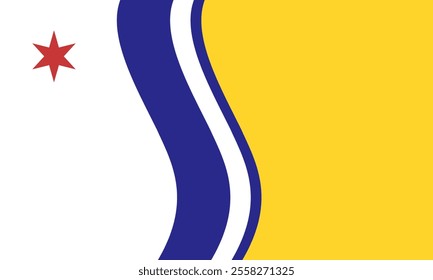 High-quality vector illustration of the official flag of South Bend, Indiana. Ideal for civic designs, presentations, and cultural projects, highlighting South Bend's rich heritage