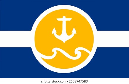 High-quality vector illustration of the official flag of Kennebunkport, Maine. Ideal for civic designs, presentations, and cultural projects, highlighting Kennebunkport's rich heritage