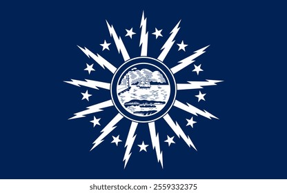 High-quality vector illustration of the official flag of Buffalo, New York. Ideal for civic designs, presentations, and cultural projects, highlighting Buffalo's rich heritage