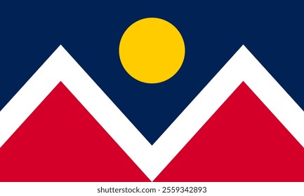 High-quality vector illustration of the official flag of Denver, Colorado. Ideal for civic designs, presentations, and cultural projects, highlighting Denver's rich heritage