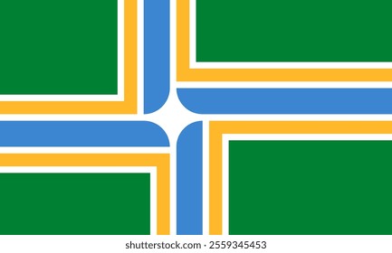 High-quality vector illustration of the official flag of Portland, Oregon. Ideal for civic designs, presentations, and cultural projects, highlighting Portland's rich heritage