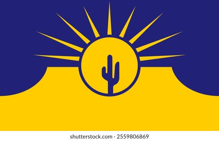 High-quality vector illustration of the official flag of Mesa, Arizona. Ideal for civic designs, presentations, and cultural projects, highlighting Mesa's rich heritage