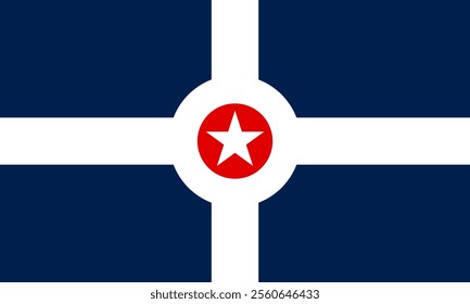 High-quality vector illustration of the official flag of Indianapolis, Indiana. Ideal for civic designs, presentations, and cultural projects, highlighting Indianapolis's rich heritage