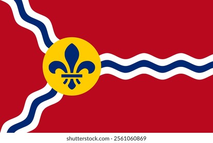 High-quality vector illustration of the official flag of Saint Louis, Missouri. Ideal for civic designs, presentations, and cultural projects, highlighting Saint Louis' rich heritage