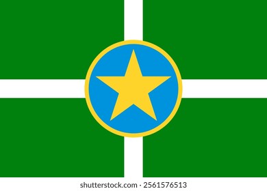 High-quality vector illustration of the official flag of Jackson, Mississippi. Ideal for civic designs, presentations, and cultural projects, highlighting Jackson's rich heritage