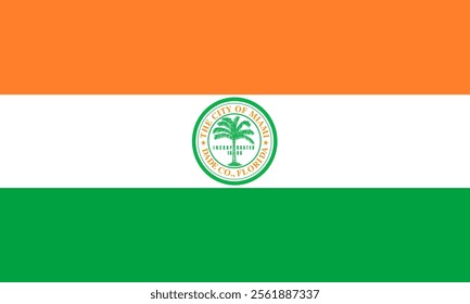 High-quality vector illustration of the official flag of Miami, Florida. Ideal for civic designs, presentations, and cultural projects, highlighting Miami's rich heritage