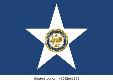 High-quality vector illustration of the official flag of Houston, Texas. Ideal for civic designs, presentations, and cultural projects, highlighting Houston's rich heritage