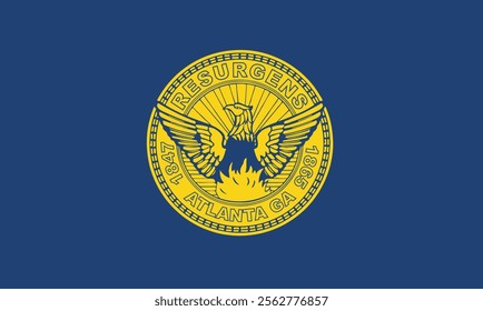 High-quality vector illustration of the official flag of Atlanta, Georgia. Ideal for civic designs, presentations, and cultural projects, highlighting Atlanta's rich heritage