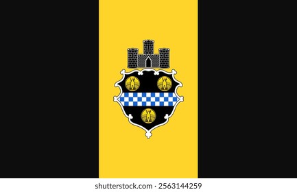 High-quality vector illustration of the official flag of Pittsburgh, Pennsylvania. Ideal for civic designs, presentations, and cultural projects, highlighting Pittsburgh's rich heritage