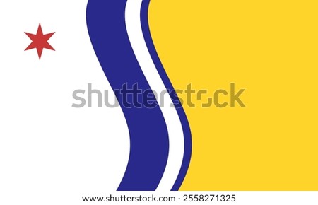 High-quality vector illustration of the official flag of South Bend, Indiana. Ideal for civic designs, presentations, and cultural projects, highlighting South Bend's rich heritage