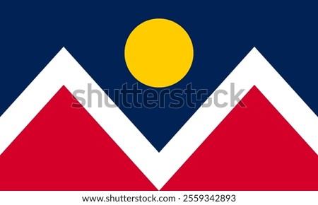 High-quality vector illustration of the official flag of Denver, Colorado. Ideal for civic designs, presentations, and cultural projects, highlighting Denver's rich heritage