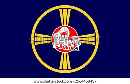 High-quality vector illustration of the official flag of Omaha, Nebraska. Perfect for projects highlighting Omaha's unique heritage, from city presentations to cultural-themed designs