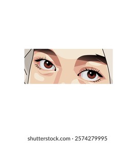 A high-quality vector illustration of a pair of human eyes gazing intensely.