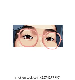 A high-quality vector illustration of a pair of human eyes gazing intensely.