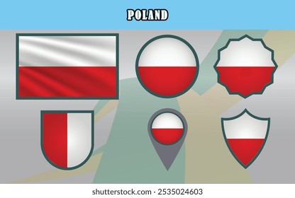 High-quality vector illustration of Poland's flag, symbolizing national pride and heritage. Perfect for use in educational materials, cultural events, and graphic design.