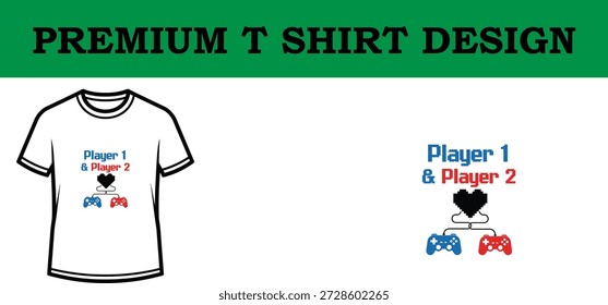 Hochwertige Vektorgrafik eines T-Shirt-Designs mit hochwertiger Typografie, die benutzerdefinierte Spielernamen und Spielsymbole auf transparentem Hintergrund aufweist, perfekt für Bekleidungsmarken und Handelsartikel.