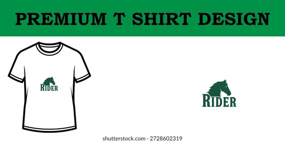 Ilustración vectorial de alta calidad de un diseño de camiseta de tipografía premium con un elegante logotipo de Rider, perfecto para proyectos de marca, Mercancía y Impresión a la carta con un aspecto limpio y escalable.
