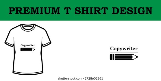 High-quality vector illustration of a premium typography t-shirt design featuring a clean copywriter logo, ideal for branding, merchandise, and print-on-demand projects with a modern aesthetic.