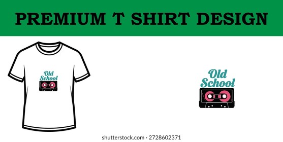 Ilustración vectorial de alta calidad de un diseño de camiseta de tipografía premium con una insignia retro de la vieja escuela, perfecta para proyectos de Impresión a la carta, marca y ropa con un formato limpio y escalable.