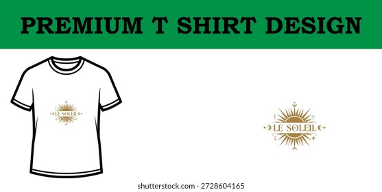 Hochwertige Vektorgrafik eines hochwertigen Typografie-T-Shirt-Designs mit strahlender Sonne und motivierendem Zitat, perfekt für Print-on-Demand-, Branding- und Bekleidungsprojekte mit einer sauberen, skalierbaren Ästhetik.