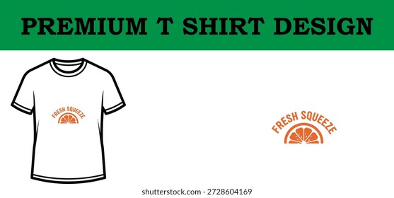 Ilustración vectorial de alta calidad de un diseño de camiseta de tipografía premium con una vibrante temática de exprimido de naranja fresco, perfecta para proyectos de Impresión a la carta, marca y ropa con un formato limpio y escalable.