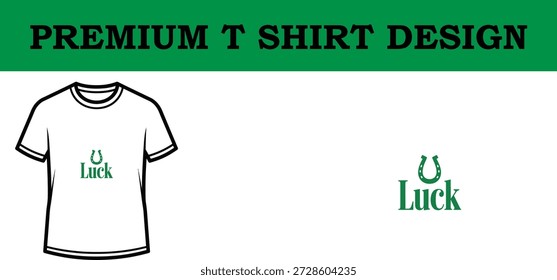 Ilustración vectorial de alta calidad de un diseño de camiseta de tipografía premium con el nombre 'Luke' y un símbolo de trébol estilizado, perfecto para proyectos de Impresión a la carta, marca y personalización de ropa.