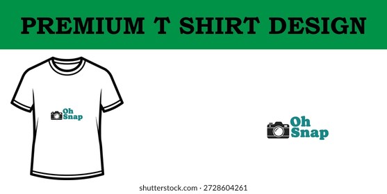High-quality vector illustration of a premium typography t-shirt design featuring 'Oh Snap' text, perfect for print-on-demand, branding, and custom apparel projects with a clean, scalable look.