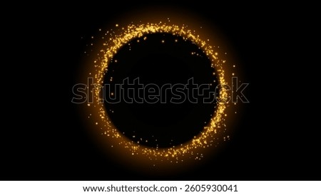 High-quality vector illustration of a radiant golden magic ring with sparkles. Ideal for fantasy themes, mystical designs, luxury branding, and magical elements.