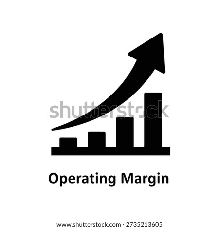High-quality vector illustration of a rising bar chart with an upward arrow, symbolizing business growth, operating margin, and financial success in a professional setting.