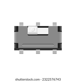 hochwertige Vektorgrafik, die einen DPDT-Switch (Double Pole Double Throw) zeigt, der häufig in elektronischen Schaltkreisen verwendet wird