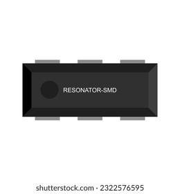 A high-quality vector illustration showcasing an SMD (Surface Mount Device) resonator, a compact and precise electronic component